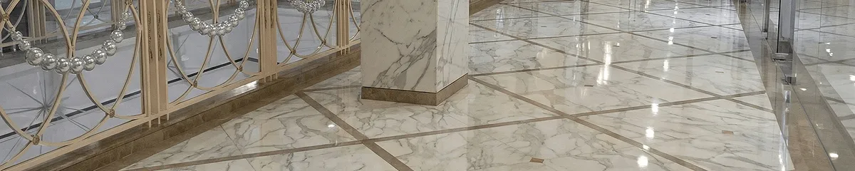 Beautiful marble floor professionally installed in Cedar Rapids, IA